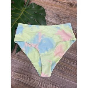 Shein tie-dye high-waisted swim bottoms